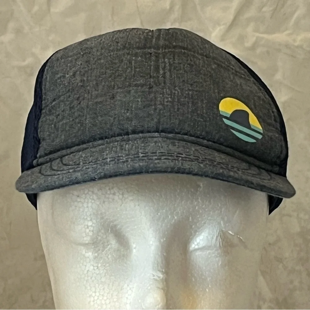 Youth Adjustable Gray and Black Cap with Shark Logo
